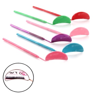 Espejo de belleza con forma de media luna profesional de alta calidad, espejo de extensiones de pestañas de mano multicolor, acero inoxidable puntiagudo - Product Image 3