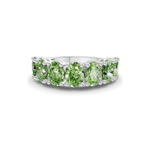 Classic Ocean Green Oval Band Lab Grown Diamond 1.00 Ct Tw 14K Solid Gold Ocean Green Color VS Clarity 7 Diamond Fresh Coastal - Product Image 1