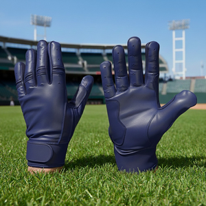 Top Grade Professional Customized Cowhide Leather Ambidextrous <b>Hook</b> Loop Closure Durable Baseball Softball Batting Gloves High - Product Image 1