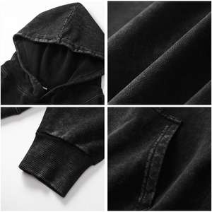 Vente en gros de molleton de coton lourd délavé à l'acide, 350 grammes, unisexe, coupe régulière, uni, délavé vintage, imprimé en relief - Product Image 6