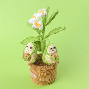 Hand-Knitted Avocado <b>Wool</b> Flowers Creative DIY Eco-friendly Charming Home Decor Textile & Fabric <b>Crafts</b> Gifts - Product Image 2