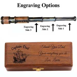 Viking Personalized Brass Working Telescope Engraved Spyglass Vintage Maritime Steampunk <b>Present</b> <b>Gift</b> - Product Image 2