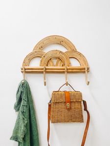 Stylish Rustic Rattan Towel Rack With <b>Unique</b> Texture Perfect For Upscale Bathrooms And Traditional Interior Decoration <b>Ideas</b> - Product Image 2