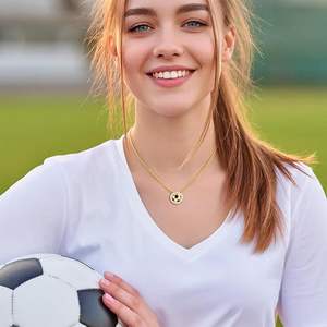 Ожерелье с подвесками в виде мячей для волейбола, футбола, баскетбола, пиклбола для женщин и девушек, спортивные кулоны, ювелирные украшения, подарки для болельщиц на день игры - Product Image 6