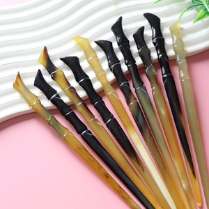 Épingles à cheveux en corne de buffle polie pour femmes, bâton de coiffure en corne de bœuf, accessoire naturel - Product Image 6