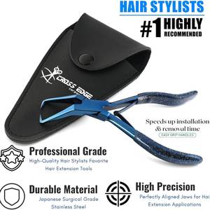 Outil d'extension de cheveux de haute qualité Kit de pinces de dissolvant Microlink pour outils d'extensions de plumes Micro perles ouvre-poignée facile - Product Image 6