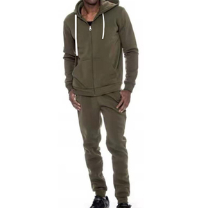 Conjunto Deportivo de Otoño para Hombre, 100% Algodón, Transpirable, con Logotipo Personalizado, Chaqueta con Capucha de Felpa Técnica, Cremallera, 2 Piezas, para Correr - Product Image 4