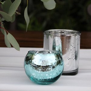 Vente de produits argent mercure ouragan verre votive bougeoir fait à la main impression personnalisée fête Table décor chandelier votive - Product Image 2