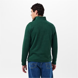 Sudadera verde con media cremallera personalizada y servicio de logotipo Sudadera de cuello redondo para hombre al por mayor - Product Image 5