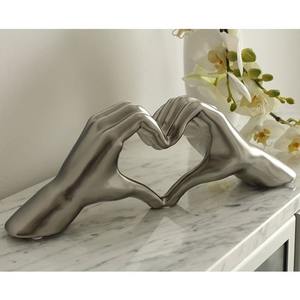 Pièce maîtresse de table coeur en argent Figurine décorative romantique pour décor à la maison bureau bureau anniversaire cadeau affichage Accent - Product Image 5