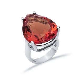 Pera gota diseño Stony Cluster mujeres anillo sultanita piedra turca hecha a mano venta al por mayor 925 joyería fina de plata esterlina - Product Image 1