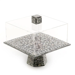 Vente chaude Cup Cake Stand Utilisation pour les fêtes de mariage en vrac Qualité standard MOP Cake Stand Design attrayant - Product Image 3