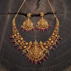 Wedding-Ready Antique Gold <b>Necklace</b> 181296 - Product Image 2