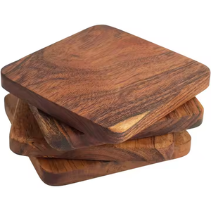 Posavasos de madera de alta calidad Posavasos cuadrados de color natural utilizados para posavasos de oficina en casa por artesanía creciente - Product Image 1