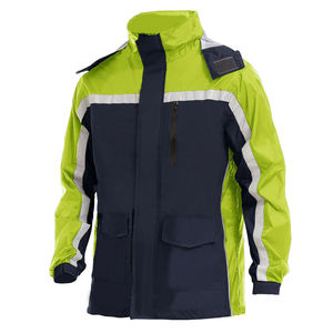 Veste de sécurité réfléchissante haute visibilité coupe-vent imperméable manteau de construction extérieur pour hommes Logo personnalisé - Product Image 2