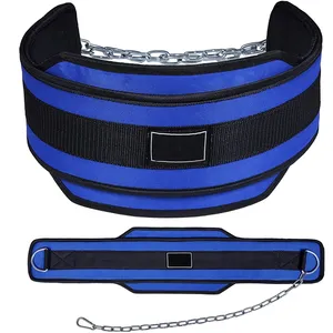 Weight Lifting Neoprene Gym Belt Unisex Back Support 2024 Powerlifting Neoprene Dipping Belts with Chain Gym Lifting Belt