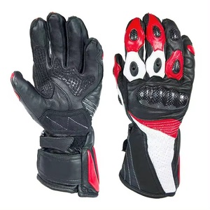 Guantes de carreras de diseñador para jóvenes Motocross Bikers Sublimación de dedo completo en rojo y negro Deportes unisex al por mayor - Product Image 1
