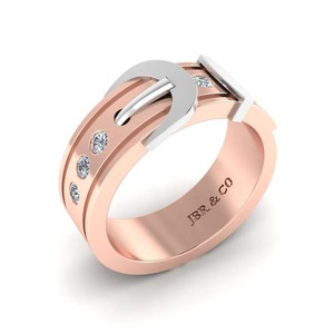 Top marque diamant rond plaqué or rose 925 argent Sterling boucle de ceinture Style alliance pour les femmes bague de luxe grossiste - Product Image 2