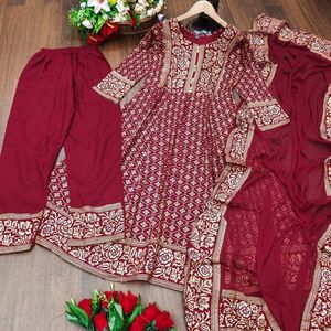 Kurti Anarkali para Niñas de Rayón Puro con Estampado Metálico, Ropa Casual para India y Pakistán por Fabzone - Product Image 5