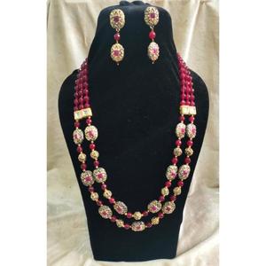 Collar de Cuentas Antiguas Mala, Nueva Joyería India, Cuentas de Cristal, Cuentas de Vidrio de Alta Calidad, Multicolores, Hechas a Mano, Producto al por Mayor - Product Image 2