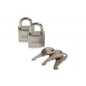 2 candados ABUS TITALIUM TWINS 20mm con llaves iguales, Juego de 3 Llaves 727TI/20 - Product Image 1