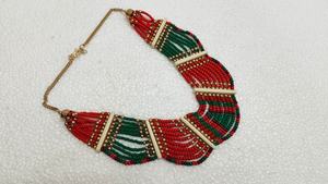 Handcrafted Coral & Copper Alloy Bead Layered <b>Necklaces</b> <b>Boho</b> Chic Jewelry Premium Women's Wedding Layered <b>Necklace</b> Set - Product Image 3