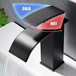 ก๊อกน้ำอ่างล้างหน้าแบบน้ำตก สีดำ รุ่นใหม่ <span class=keywords><strong>ขาย</strong></span>ดี ผลิตจากสแตนเลส แบบรูเดียว สำหรับห้องน้ำ - Product Image 2