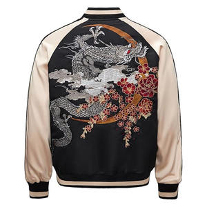 Veste universitaire en satin pour hommes Streetwear élégant Baseball Letterman vêtements d'extérieur décontractés à la mode veste en satin de sport pour hommes - Product Image 2