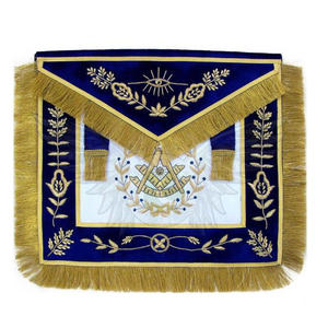 Masonic Regalia Plain <b>White</b> <b>Apron</b> Masonic MM PM Customized Plain or Embroidered Custom Ribbon Chalar Masonic <b>Apron</b> for Men - Product Image 4