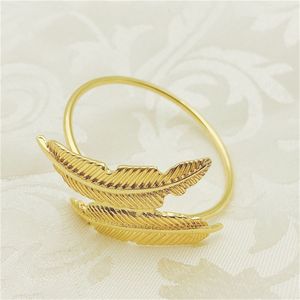 Rond de serviette en métal exquis les anneaux porte-serviette structurés en feuille gravée en relief plaqué or les plus uniques à des prix raisonnables - Product Image 1