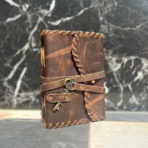 Cuaderno promocional de cuero marrón antiguo hecho a mano para hombre y mujer, diario de uso diario, cuaderno de bocetos, borde cosido, borde Vintage - Product Image 2