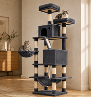Centre de divertissement pour chats Deluxe, durable et écologique, avec poteaux en sisal, jouets suspendus et plateformes pour animaux d'intérieur