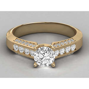 Bague solitaire en or 14 carats pour femmes, diamant cultivé en laboratoire pour fiançailles - Product Image 4