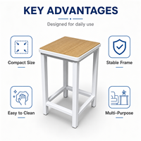 Tabourets en bois industriels pour la cuisine, les restaurants, les cafés, les bureaux, chaise en métal avec siège en bois, utilisation au bureau