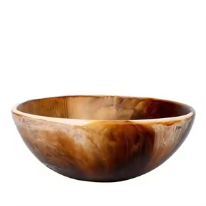 Cuenco de resina brillante Premium Crescent Crafts con patrones artísticos multicolores únicos, comedor elegante decorativo para fiesta - Product Image 1