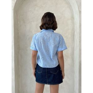 เสื้อปักลายลูกไม้ขายส่ง - สีฟ้า - Product Image 5