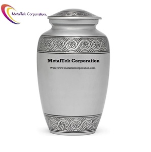 Urnes funéraires classiques en argent, design blanc, fournitures funéraires, urne funéraire en métal de haute qualité pour cendres humaines, pots à bas prix - Product Image 6