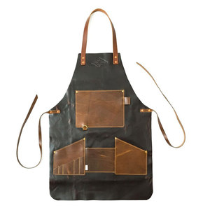 Tablier de cuisinier en cuir bon marché avec logo personnalisé pour hommes Tablier de cuisinier en cuir souple de bonne qualité - Product Image 2