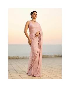 Nouveau Bollywood Full Saree de Georgette avec de lourdes paillettes broderie travail pour les femmes vente en ligne - Product Image 3