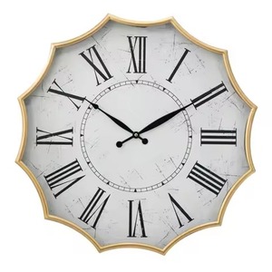 Horloge murale en fer élégant minimaliste antirouille enduit de poudre décor à la maison en métal avec affichage d'aiguille mariage - Product Image 1