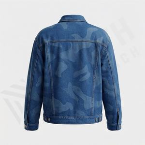 Veste en jean décontractée personnalisée pour hommes, grandes tailles, 100% coton, option logo sur le devant, respirante, veste d'hiver - Product Image 2
