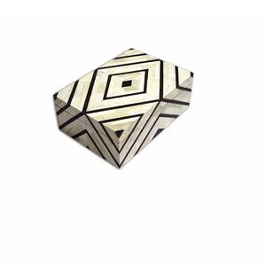 Caja organizadora de joyas con incrustaciones de resina azul y blanca de alta calidad con tapa, caja de almacenamiento hecha a mano, joyero decorativo para mujer - Product Image 3