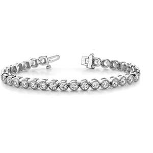 Round Cut Diamond Alinta In Line Prong Set Pulsera de tenis para mujer - Product Image 4