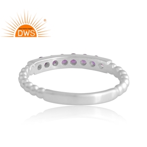 Tendance Design 925 Sterling Silver Natural Amethyst Gemstone Ring Bijoux personnalisés pour les femmes Cadeau pour elle - Product Image 2