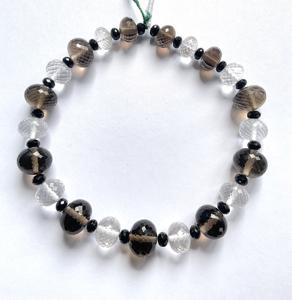 Perles facettées en pierres précieuses mélangées, 1 brin, pierre précieuse naturelle pour la fabrication de bijoux fins - Product Image 2