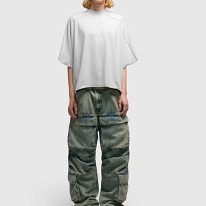 กางเกงยีนส์ขาบานของผู้ชายทรงหลวมสไตล์ฮิปฮอปกางเกงยีนส์ฟอกสีกางเกงยีนส์สำหรับฤดูหนาวแบบ2025 - Product Image 2