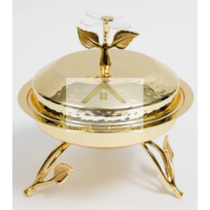 Bol de vaisselle fantaisie composé de verre et de cadre en aluminium avec support de couleur argent brillant polissage fournitures de mariage de table - Product Image 6