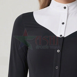 Chemise d'équitation professionnelle pour femmes, boutons recouverts, logo personnalisable, couleur personnalisable, imperméable, coupe-vent - Product Image 4