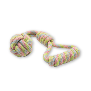 Jouet pour chien en chanvre arc-en-ciel Monkey Fist Tug pour des jeux actifs des chiens - Product Image 1