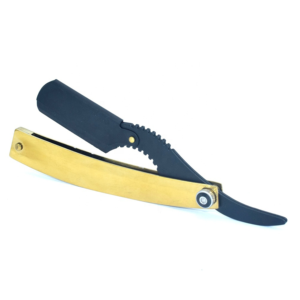 OEM Black Leaf Handle Straight Edge <b>Razor</b> Stainless Steel Folding Barber Shaving <b>Razor</b> Custom Color for <b>Men's</b> Grooming - Product Image 1